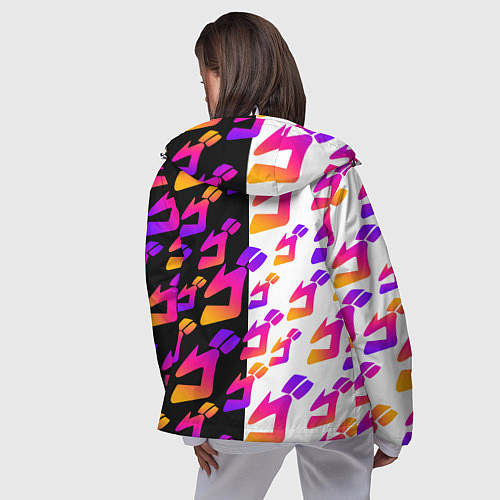 Женская ветровка JOJO BIZARRE ADVENTURE ДЖО ДЖО УЗОР / 3D-Белый – фото 4