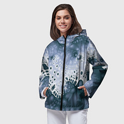 Ветровка с капюшоном женская Коллекция Journey Синий 592-1, цвет: 3D-черный — фото 2