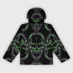 Ветровка с капюшоном женская Skulls vanguard pattern 2077, цвет: 3D-черный