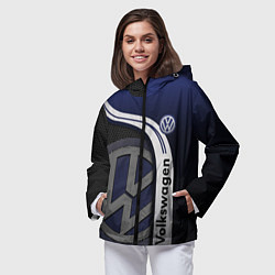 Ветровка с капюшоном женская Volkswagen Фольксваген, цвет: 3D-черный — фото 2