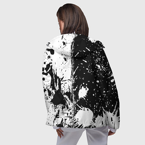 Женская ветровка GEOMETRY DASH BLACK & WHITE SMILE / 3D-Белый – фото 4