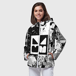 Ветровка с капюшоном женская GEOMETRY DASH BLACK & WHITE SMILE, цвет: 3D-белый — фото 2