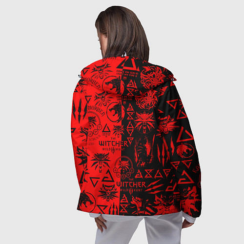 Женская ветровка THE WITCHER LOGOBOMBING BLACK RED / 3D-Белый – фото 4