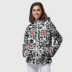 Ветровка с капюшоном женская Отвали - нецензурно, цвет: 3D-белый — фото 2