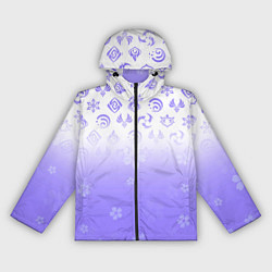 Ветровка с капюшоном женская GENSHIN IMPACT SYMBOL PATTERN SAKURA САКУРА, цвет: 3D-черный