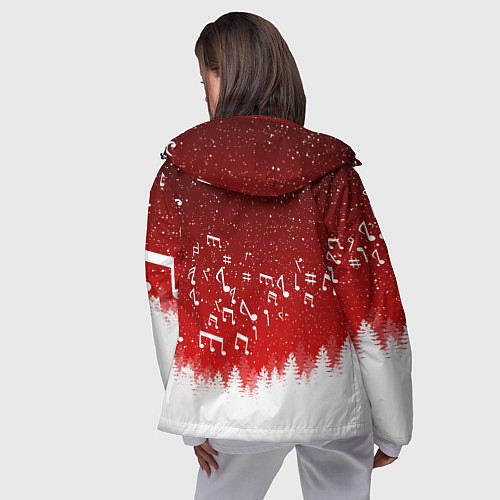 Женская ветровка МУЗЫКАЛЬНАЯ НОВОГОДНЯЯ НОЧЬ 2022 НОВЫЙ ГОД / 3D-Черный – фото 4