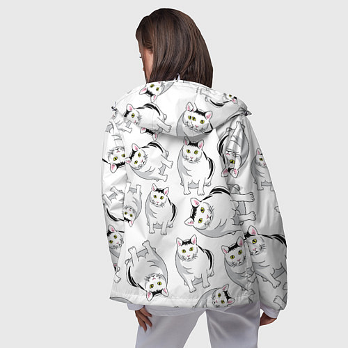 Женская ветровка КОТИКИ МЕМ МЯУ / 3D-Белый – фото 4