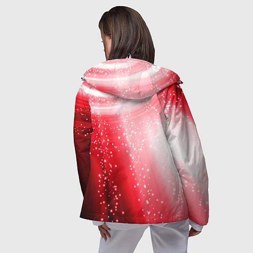 Женская ветровка Красная космическая спираль / 3D-Белый – фото 4