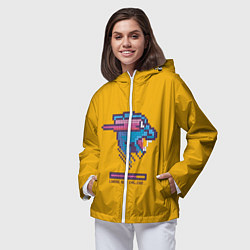 Ветровка с капюшоном женская Mr Beast Pixel Art, цвет: 3D-белый — фото 2