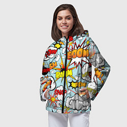 Ветровка с капюшоном женская BoOMbiT, цвет: 3D-черный — фото 2