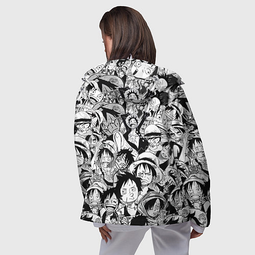 Женская ветровка МАНКИ Д ЛУФФИ ЧЁРНО БЕЛЫЙ / 3D-Белый – фото 4