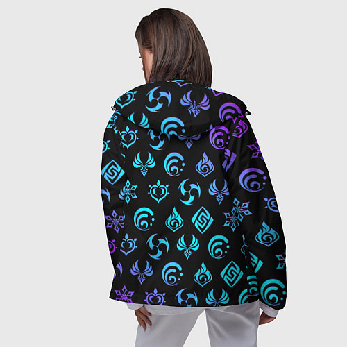 Женская ветровка NEON SYMBOL HERO GENSHIN IMPACT / 3D-Черный – фото 4
