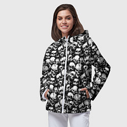 Ветровка с капюшоном женская Screaming skulls, цвет: 3D-белый — фото 2