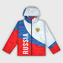 Ветровка с капюшоном женская RUSSIA SPORT STYLE РОССИЯ СПОРТИВНЫЙ СТИЛЬ, цвет: 3D-черный
