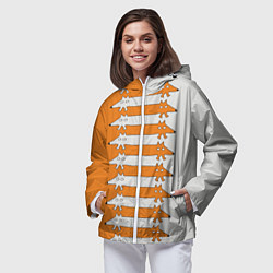 Ветровка с капюшоном женская Лисицы Foxes, цвет: 3D-белый — фото 2