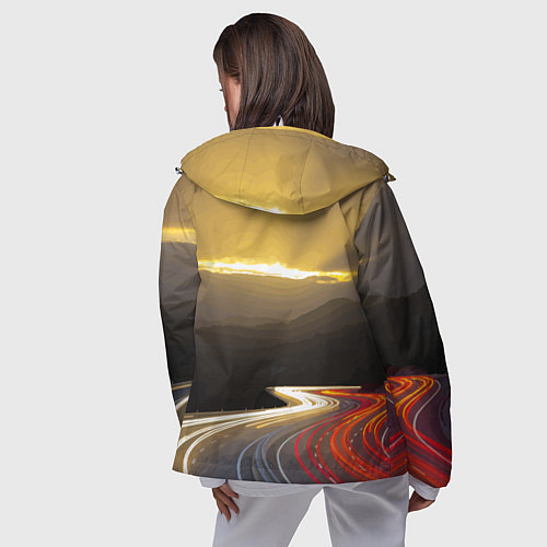 Женская ветровка Ночная трасса, Мерседес / 3D-Белый – фото 4