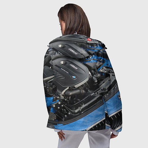 Женская ветровка BMW Engine Twin Power Turbo / 3D-Белый – фото 4