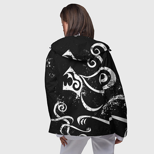 Женская ветровка ТАТУИРОВКА ДРАКЕНА WHITE AND BLACK / 3D-Белый – фото 4
