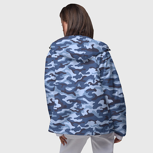 Женская ветровка Синий Камуфляж Camouflage / 3D-Черный – фото 4