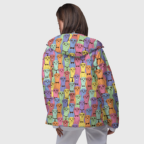 Женская ветровка Красочные Сурикаты / 3D-Белый – фото 4