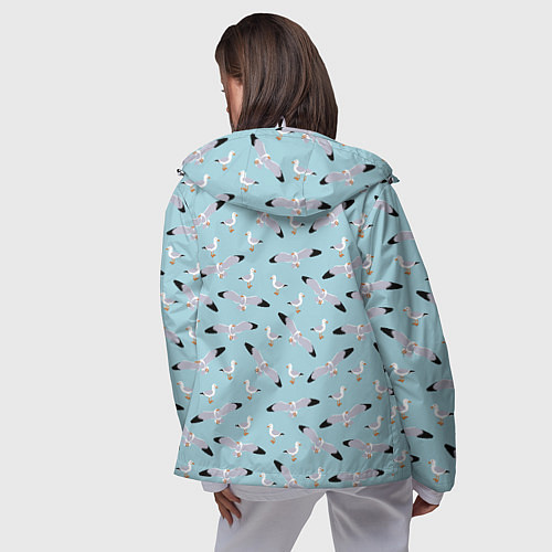 Женская ветровка Чайки паттерн / 3D-Белый – фото 4