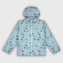 Ветровка с капюшоном женская Чайки паттерн, цвет: 3D-белый