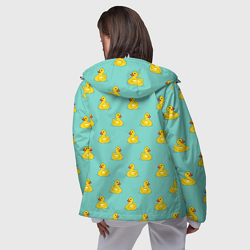 Женская ветровка Желтый утенок паттерн / 3D-Белый – фото 4