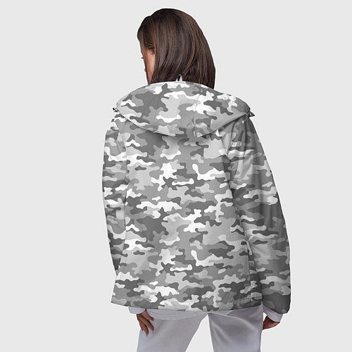Женская ветровка Серый Военный Камуфляж / 3D-Белый – фото 4