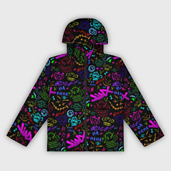 Ветровка с капюшоном женская League Of Legends - Arcane неоновые логотипы, цвет: 3D-черный