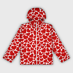 Женская ветровка Красные Сердечки LOVE