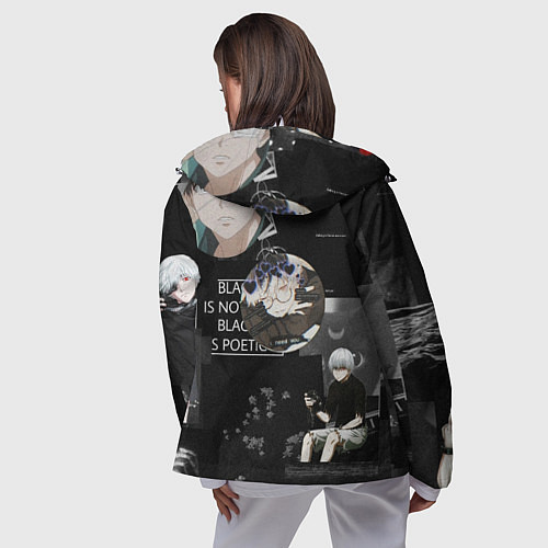 Женская ветровка Грустный Канеки Токийский Гуль Tokyo Ghoul / 3D-Белый – фото 4