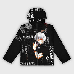 Женская ветровка Токийский Гуль на фоне Иероглифов Tokyo Ghoul