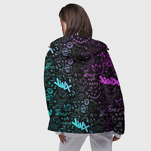 Женская ветровка League Of Legends - Arcane неон логотипы / 3D-Белый – фото 4