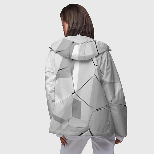 Женская ветровка БЕЛАЯ БРОНЯ СЕРАЯ БРОНЯ БЕЛЫЕ ПЛИТЫ / 3D-Белый – фото 4
