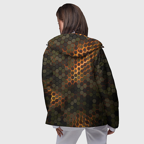 Женская ветровка СТАЛЬНОЙ КАМУФЛЯЖ 3Д БРОНЯ СВЕЧЕНИЕ / 3D-Белый – фото 4