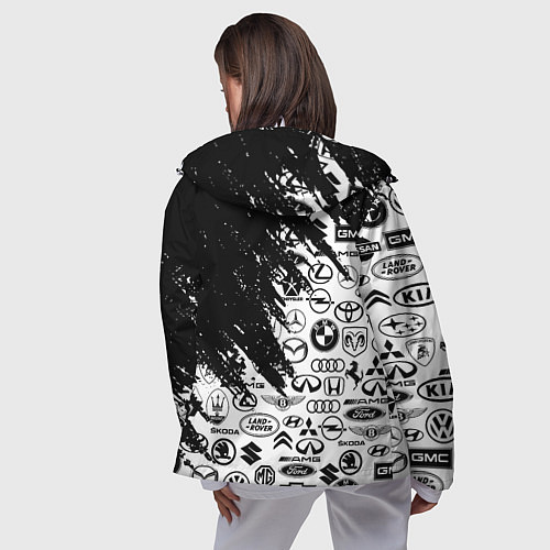Женская ветровка Subaru - Паттерн логотипов авто / 3D-Белый – фото 4
