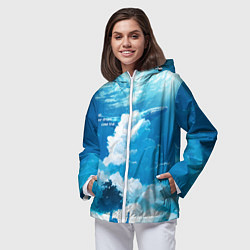 Ветровка с капюшоном женская Let your dreams come true, цвет: 3D-белый — фото 2
