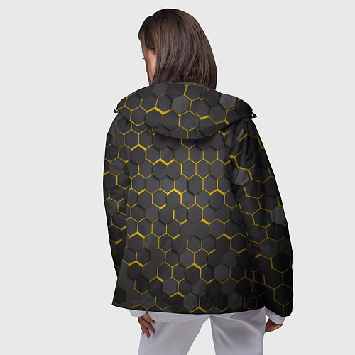 Женская ветровка Lamborghini - Золотые соты / 3D-Черный – фото 4