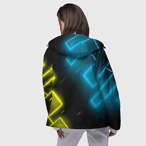 Женская ветровка Lamborghini - Неоновые фигуры / 3D-Белый – фото 4