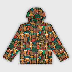 Ветровка с капюшоном женская Пиво Beer, цвет: 3D-черный