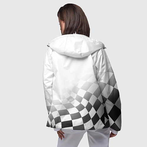 Женская ветровка Митсубиси Mitsubishi финишный флаг / 3D-Белый – фото 4