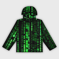 Ветровка с капюшоном женская ЗЕЛЁНЫЙ НЕОН НА ЧЁРНОМ, цвет: 3D-черный