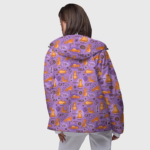 Женская ветровка Кошачья Йога / 3D-Белый – фото 4