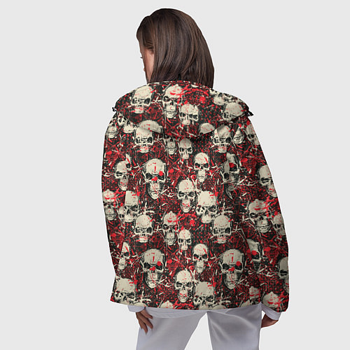 Женская ветровка Кровавые Черепа Skulls / 3D-Черный – фото 4