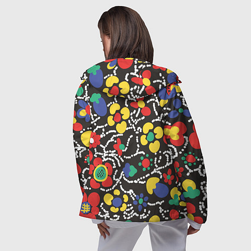 Женская ветровка Узор Цветочный сон / 3D-Черный – фото 4