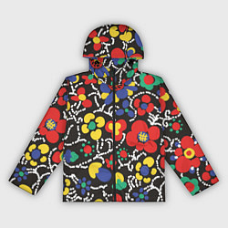 Ветровка с капюшоном женская Узор Цветочный сон, цвет: 3D-черный