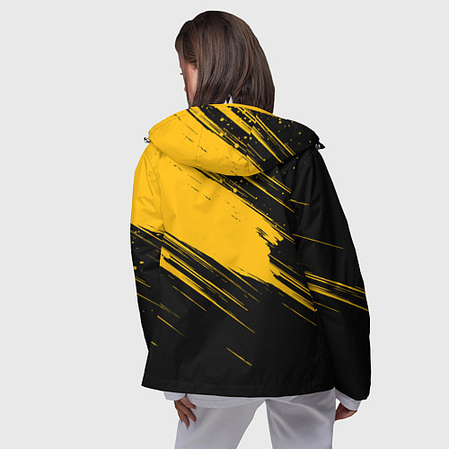 Женская ветровка Black and yellow grunge / 3D-Белый – фото 4