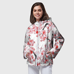 Ветровка с капюшоном женская Ранняя сакура, цвет: 3D-белый — фото 2