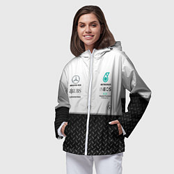 Ветровка с капюшоном женская MERCEDES F1 СТАЛЬ, цвет: 3D-белый — фото 2