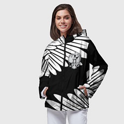 Ветровка с капюшоном женская КРЫЛЬЯ СВОБОДЫ ГЕРБ РОССИИ, цвет: 3D-черный — фото 2